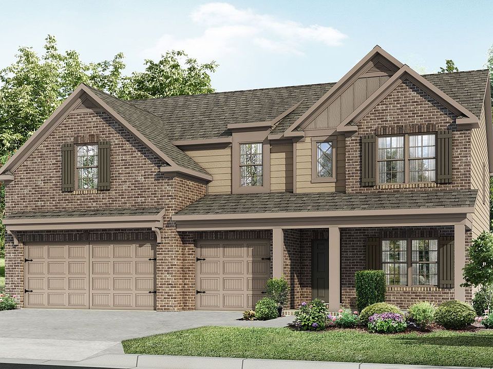 Front elevation with brick