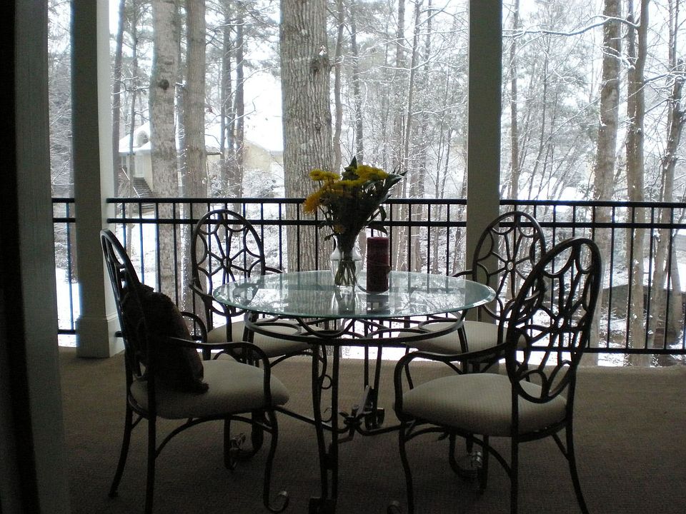 Winter view from covered porch