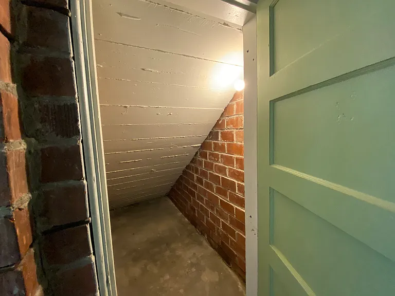 Under stair storage closet.