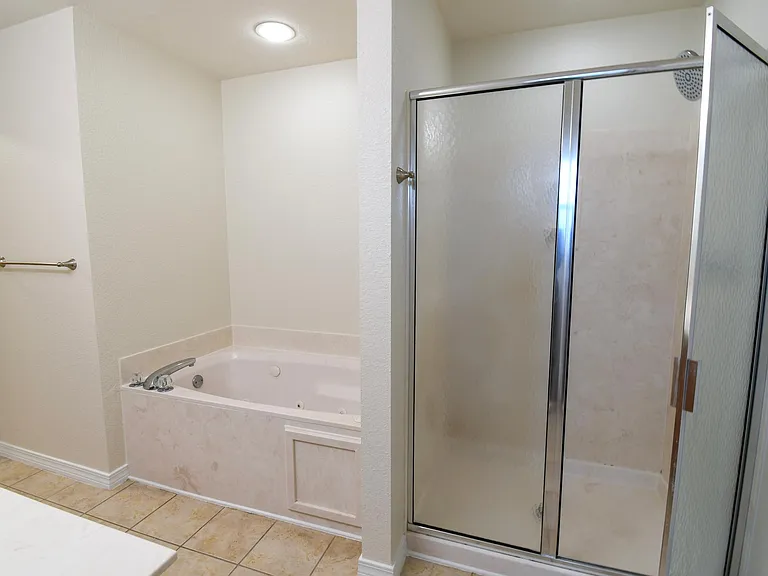 Master bathroom with soaking tub & shower