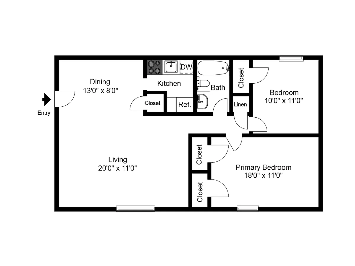 Floor plan Two Bedroom