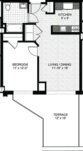 Floor plan 1 Bedroom A