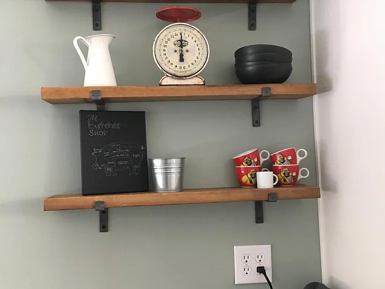 shelves in kitchen