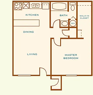 Floor plan 1 Bed Reno