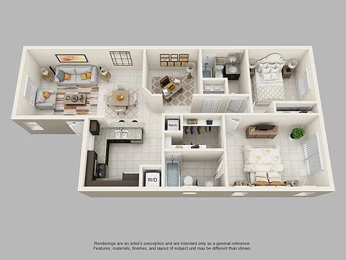 Floor plan Model B2 w/ den