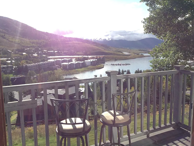 Balcony view out the front door. That's Keystone's north ski mountain.