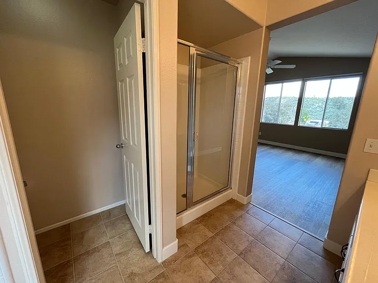 View from master bath to master bedroom