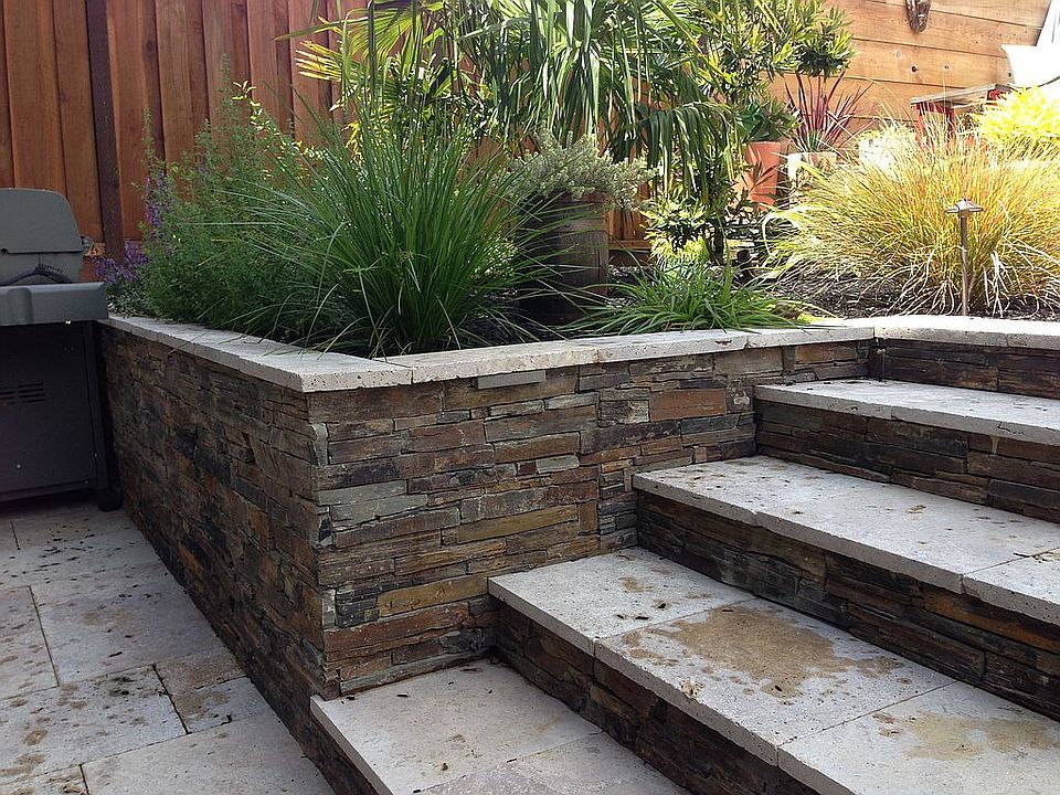 Backyard landscaping detail