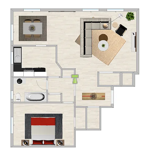 Floor plan 1BR 1BA