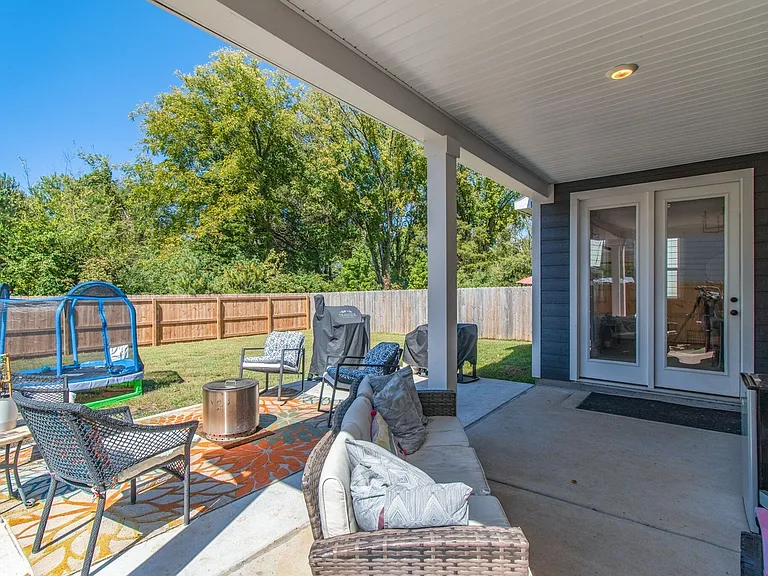Fenced in back yard. Shared space. Furnished. Grill available.