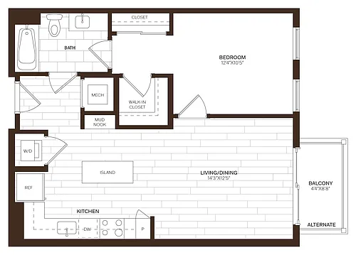 Floor plan 1 Bed/1 Bath-A4.2