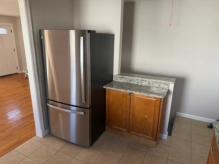 Kitchen with brand new fridge