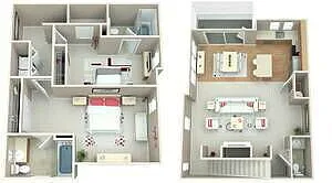 Floor plan 2BED/2.5BA