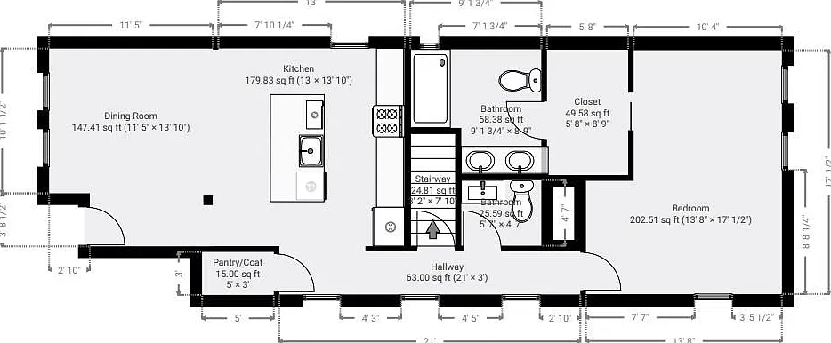 1st Floor - Floorplan Measurements not exact