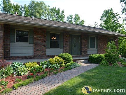 Mature landscaping in front