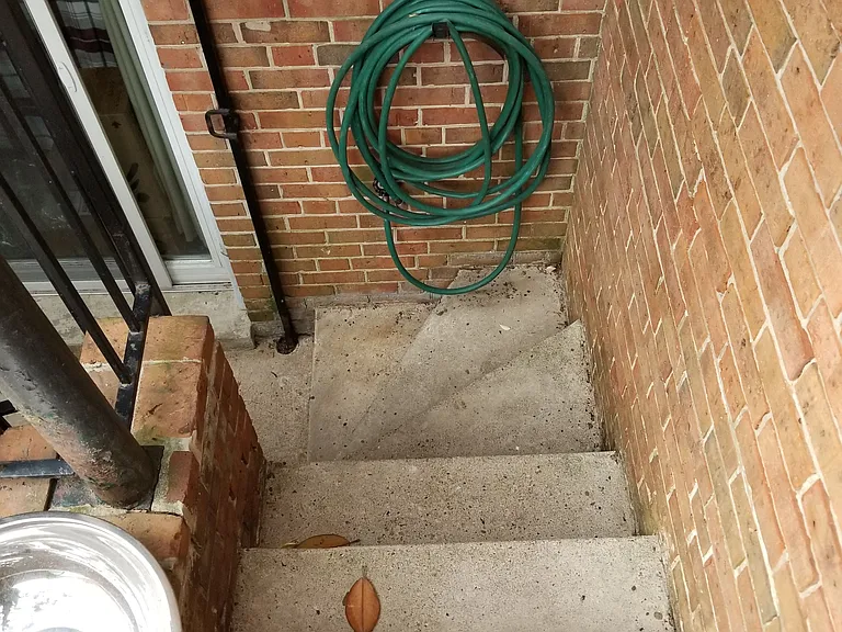 stairwell to backyard