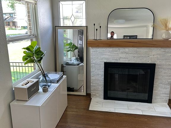 Fireplace and living room
