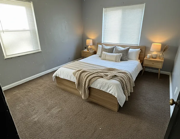 Virtually staged bedroom 1