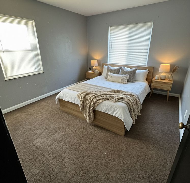 Virtually staged bedroom 1