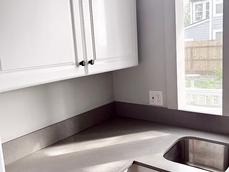 Kitchen counters and cabinets are new.