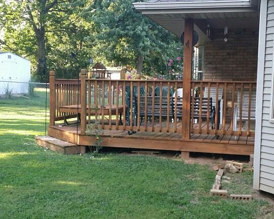 Deck is partially covered...