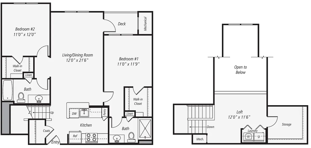 Floor plan B3L 2 Bed 2 Bath