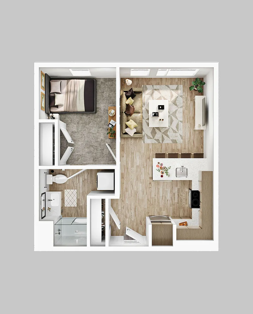 Floor plan 1BR/1BA - A1
