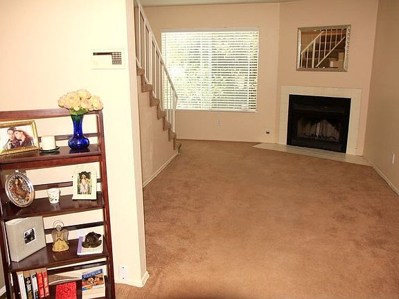 Living room with cozy fireplace