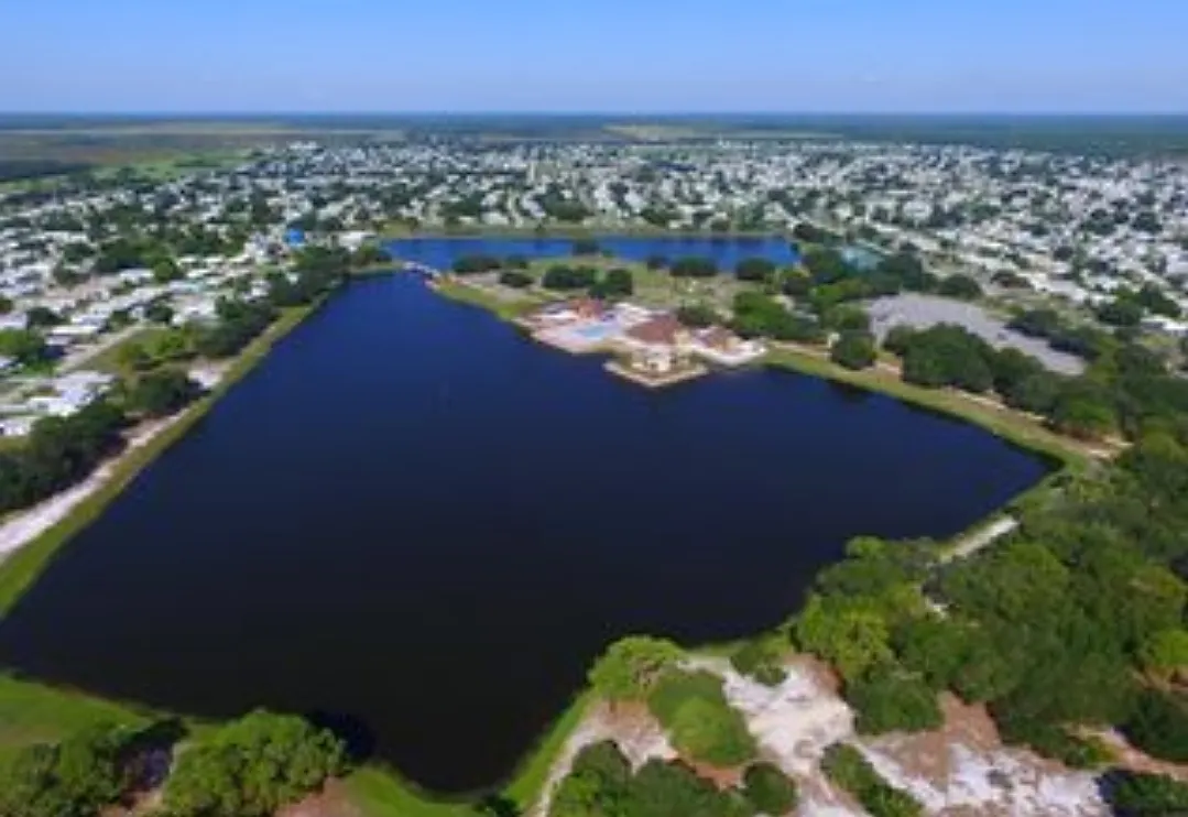 Aerial view of Barefoot Bay Recreational Community. - 415 Plover Dr