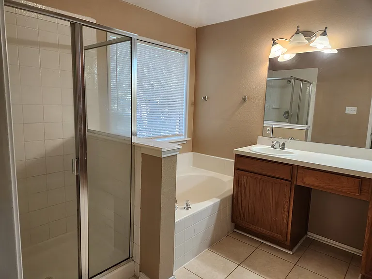 separate tub and shower in primary bath