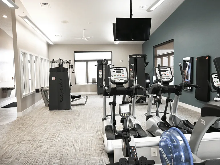 A variety of exercise equipment at The Sterling.