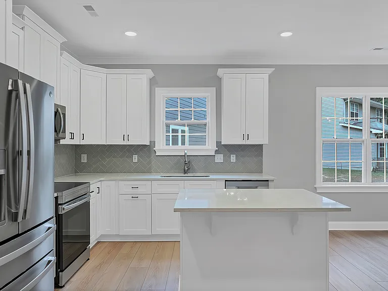 kitchen and island