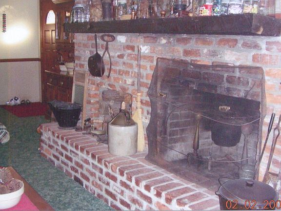 antique brick fireplace