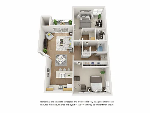 Floor plan 2 Bed 1 Bath