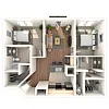Floor plan Traditional 2x2 950-1062 SF