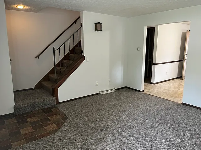 living room, stairs, kitchen