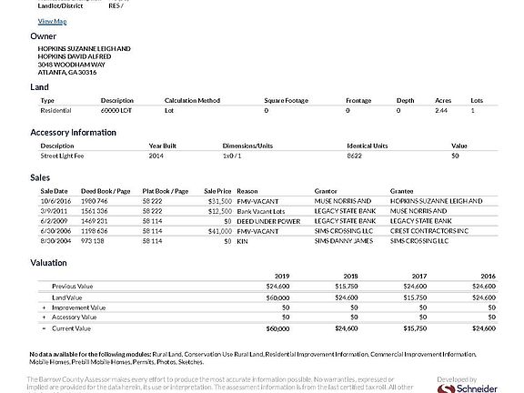 Barrow County Records of Lot