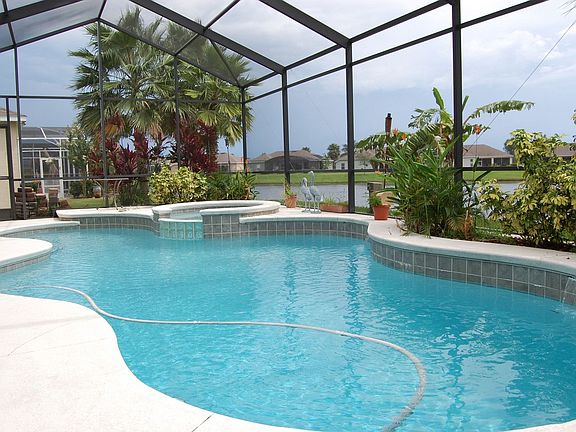 Pool with water view
