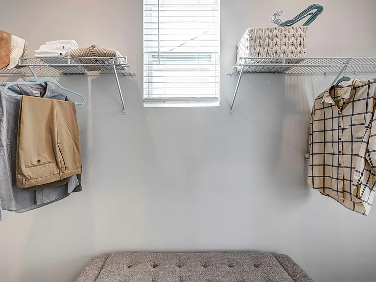 Organize your style at Amavi Sherrills Ford with our expansive closets featuring ventilated shelving.