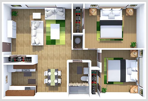 Floor plan 2x1 Upper