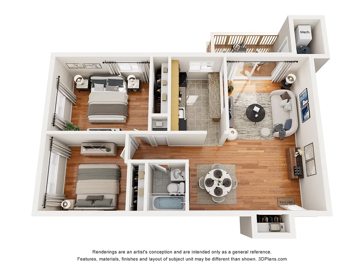 Floor plan 2 Bedroom Deluxe