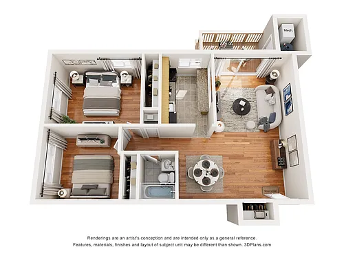 Floor plan 2 Bedroom Deluxe