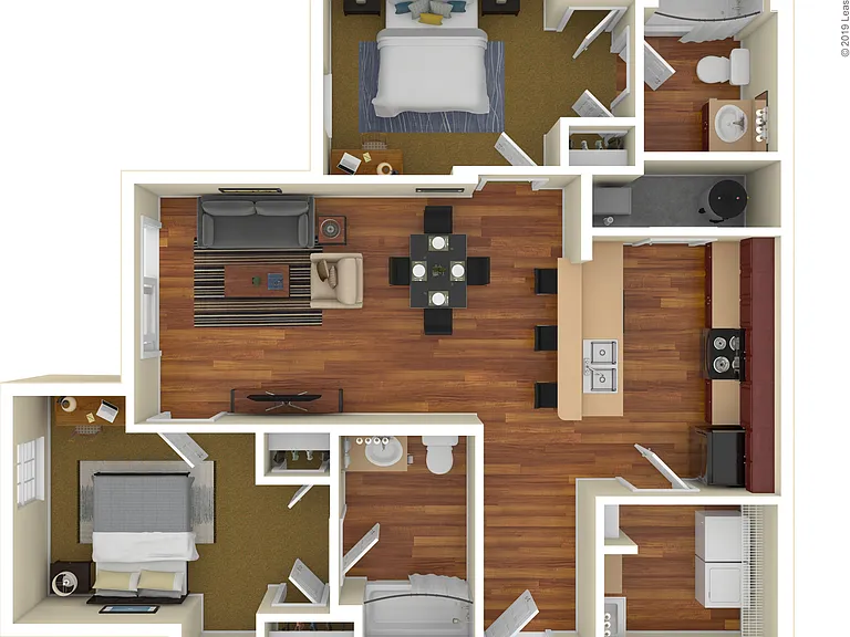2 Bed 2 Bath