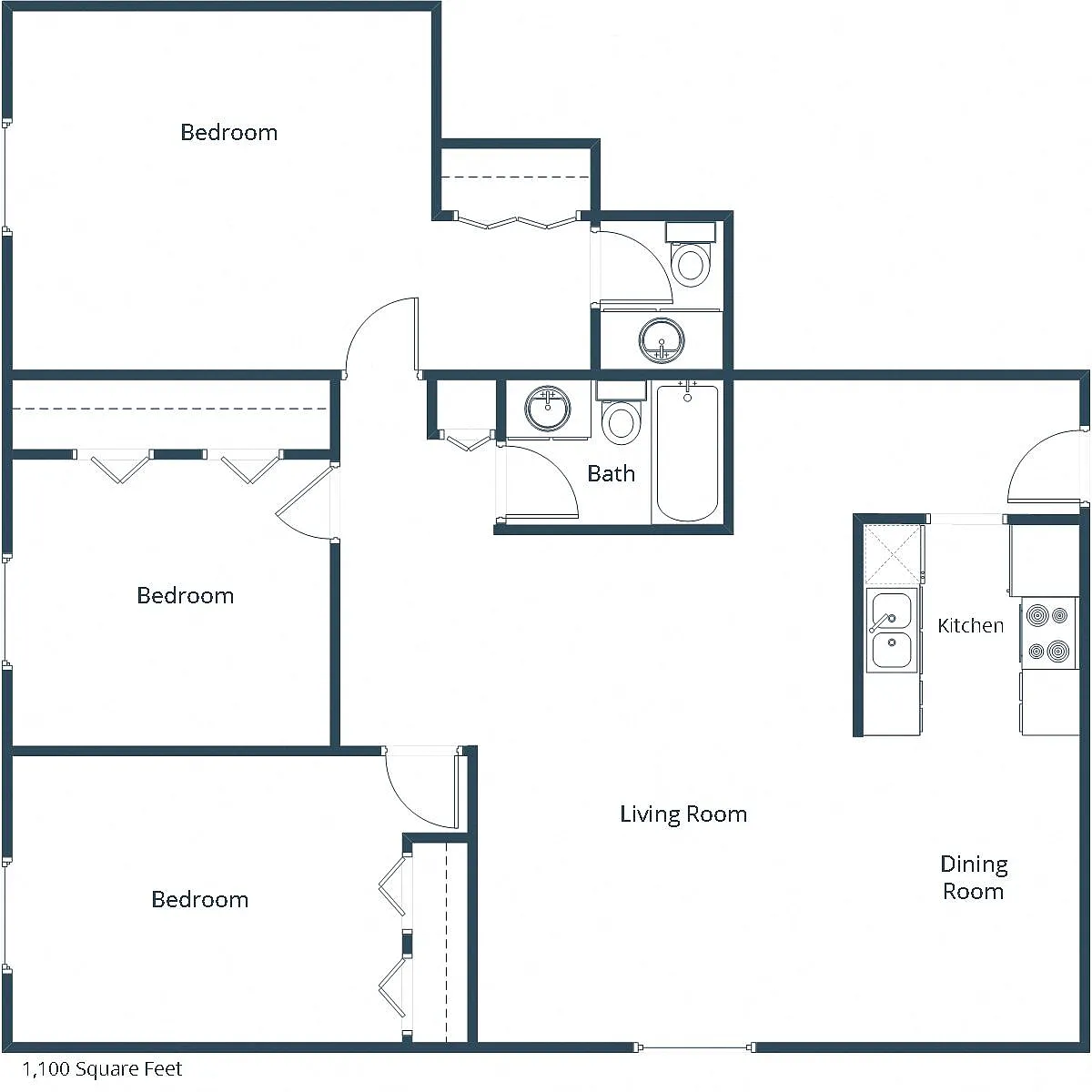 Floor plan Three Bedroom 315A