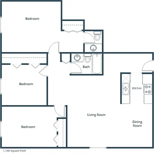 Floor plan Three Bedroom 315A