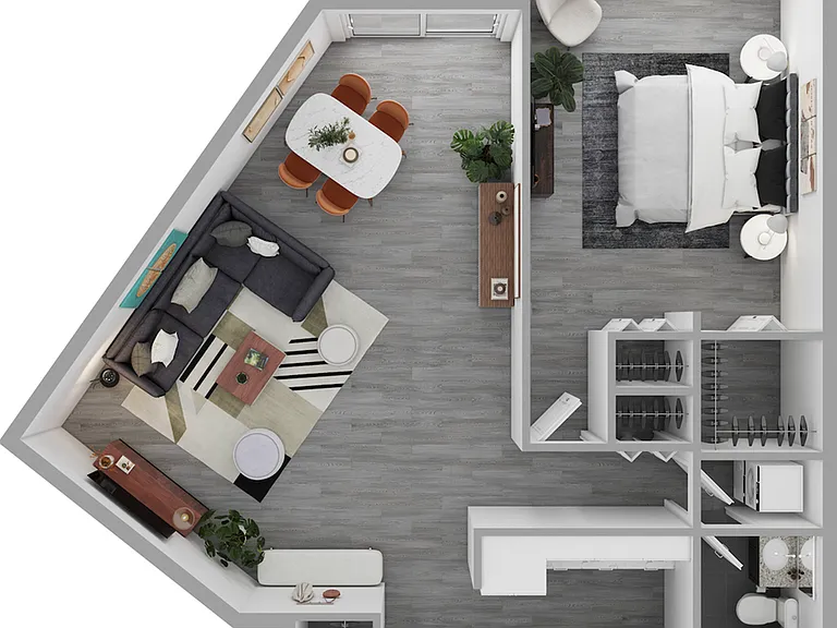 Alexandria Floorplan: 1 Bed/1 Bath 815-sq-ft Alexandria Floorplan: 1 Bed/1 Bath 815-sq-ft