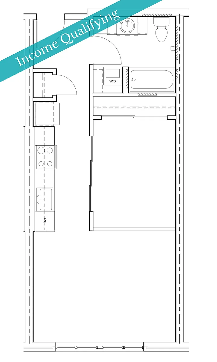 Floor plan 1 Bed/1 Bath-MFTE-C8