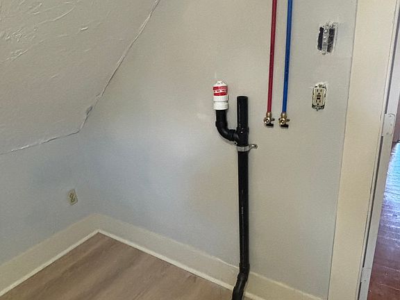 Laundry hookups inside bathroom