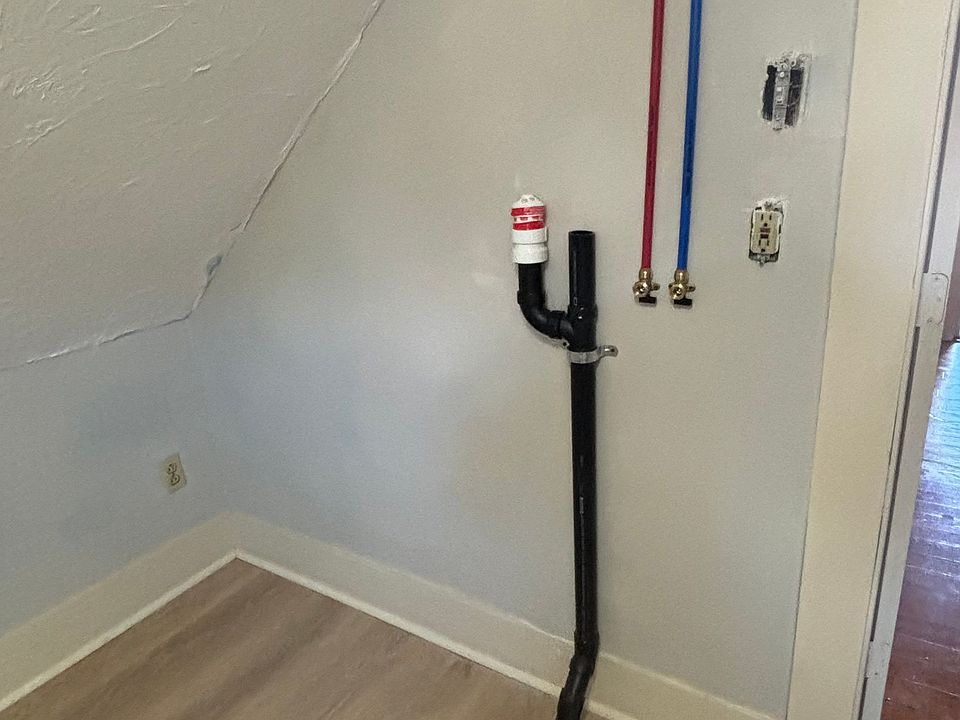 Laundry hookups inside bathroom