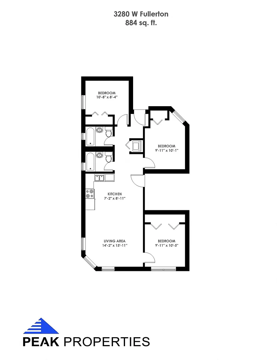 Floor plan 3 Bedroom - 2 Bathroom